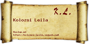 Kolozsi Leila névjegykártya